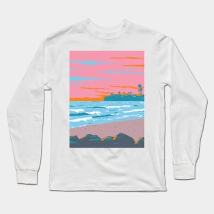 Tourmaline Surfing Park in Pacific Beach San Diego California WPA Poster Art Long Sleeve T-Shirt